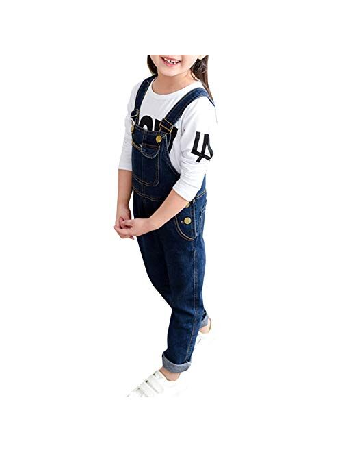 Swotgdoby Boys' Denim Bib Overall Toddler Unisex Casual Blue Thin Washed Denim Overall Pants