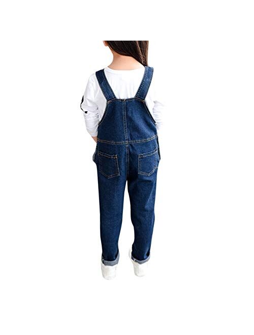 Swotgdoby Boys' Denim Bib Overall Toddler Unisex Casual Blue Thin Washed Denim Overall Pants