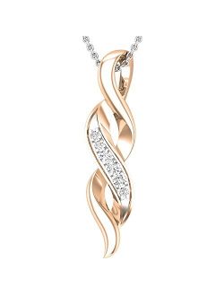Collection Round Lab Grown White Diamond Classic Twist Pendant for Her (0.09 ctw, Color H-I, Clarity SI2) | Available in 10K/14K/18K Gold