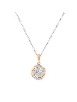 Collection Round Lab Grown White Diamond Twisted & Swirl Circle Pendant for Women 1/4 CT (0.29 ctw, Color H-I, Clarity SI2), Available in 10K/14K/18K Gold