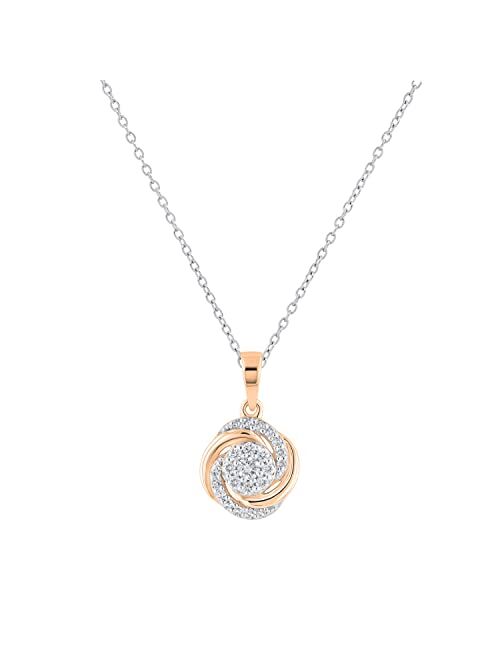 Dazzlingrock Collection Round Lab Grown White Diamond Twisted & Swirl Circle Pendant for Women 1/4 CT (0.29 ctw, Color H-I, Clarity SI2), Available in 10K/14K/18K Gold