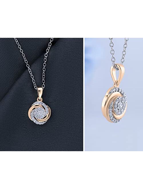 Dazzlingrock Collection Round Lab Grown White Diamond Twisted & Swirl Circle Pendant for Women 1/4 CT (0.29 ctw, Color H-I, Clarity SI2), Available in 10K/14K/18K Gold
