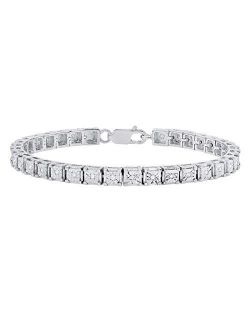Collection 0.45 Carat (ctw) Round White Diamond Ladies Tennis Bracelet 1/2 CT, Sterling Silver