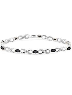 Collection Ladies Infinity Link Tennis Bracelet, Sterling Silver