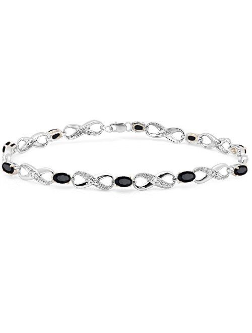 Dazzlingrock Collection Ladies Infinity Link Tennis Bracelet, Sterling Silver