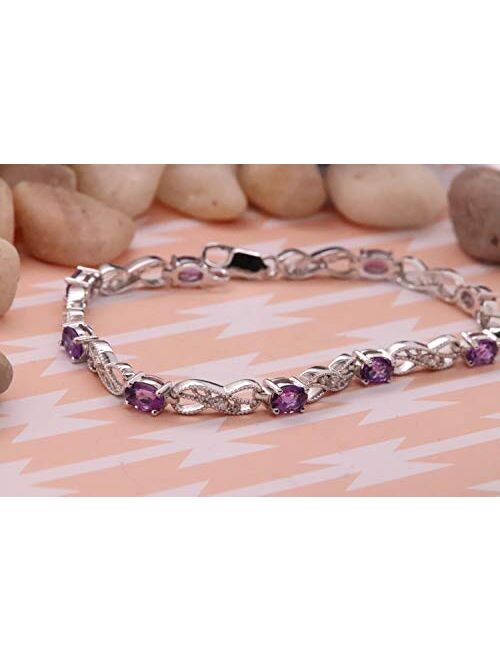 Dazzlingrock Collection Ladies Infinity Link Tennis Bracelet, Sterling Silver