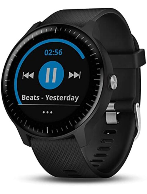 Amazon Renewed Garmin vivoactive 3 Music GPS Smartwatch 010-N1985-01, Black with Silver Hardware, Music Storage and Playback (Renewed)