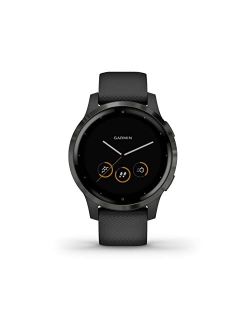 Vvoactive 4S, Smaller-Sized GPS Smartwatch, Features Music, Body Energy Monitoring, Animated Workouts, Pulse Ox Sensors and More, PVD Black/Slate