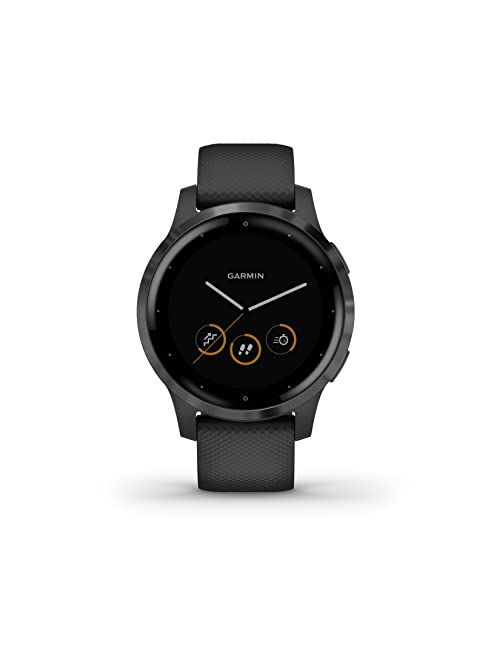 Garmin Vívoactive 4S, Smaller-Sized GPS Smartwatch, Features Music, Body Energy Monitoring, Animated Workouts, Pulse Ox Sensors and More, PVD Black/Slate