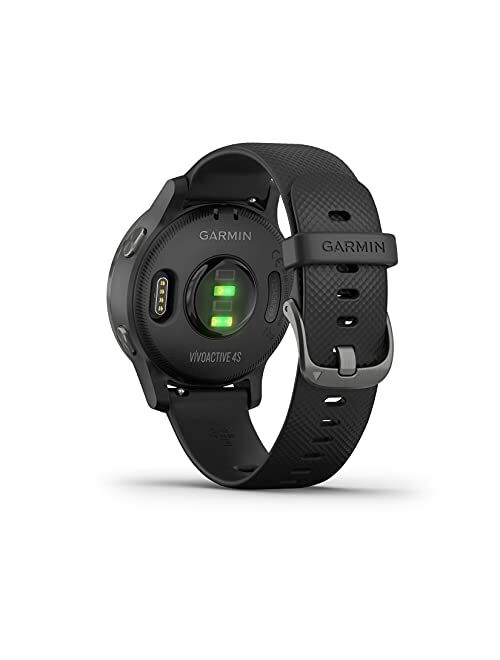 Garmin Vívoactive 4S, Smaller-Sized GPS Smartwatch, Features Music, Body Energy Monitoring, Animated Workouts, Pulse Ox Sensors and More, PVD Black/Slate