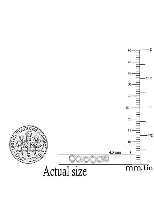 Dazzlingrock Collection Ladies Swirl Infinity Bracelet with Round White Diamond Accents, 925 Sterling Silver