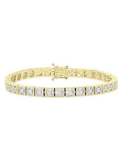 Collection 0.40 Carat (tw) 10K Gold Round White Diamond Ladies Tennis Bracelet
