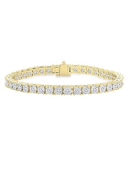 Collection 1.40 Carat (ctw) 14K Gold Round Cut White Diamond Ladies Tennis Bracelet