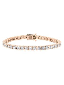 Collection 0.85 Carat (ctw) 10K Gold Round White Diamond Ladies Tennis Bracelet