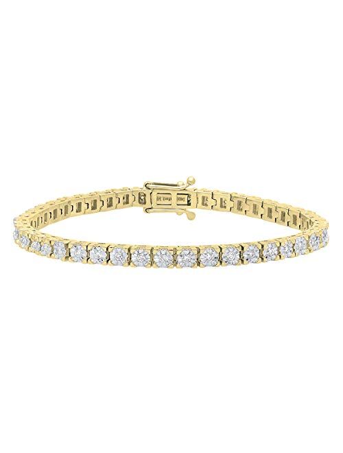 Dazzlingrock Collection 0.85 Carat (ctw) 10K Gold Round White Diamond Ladies Tennis Bracelet