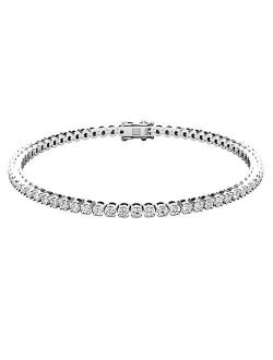 Collection IGI CERTIFIED 2.00 Carat (ctw) Round White Diamond Ladies Tennis Bracelet 2 CT, 14K White Gold