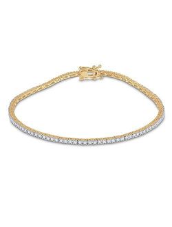 Collection 14kt Yellow Gold Womens Round Diamond Single Row Link Bracelet 1 Cttw