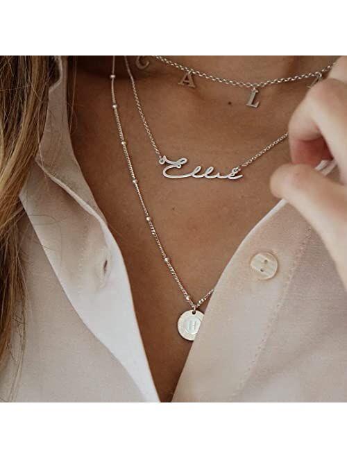 MyNameNecklace - Personalized Signature Handwritten Style Name Necklace - Custom Precious Metals/Silver 925 & Gold Nameplate Jewelry - Any Name Gift for Woman/Mother's Da