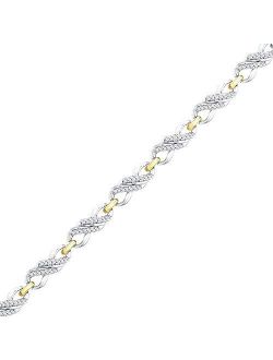 Collection 10kt Two-tone Gold Womens Round Diamond Infinity Bracelet 1/2 Cttw