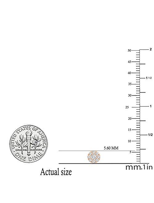Dazzlingrock Collection Round Lab Grown White Diamond Ladies Stud Earrings, 10K Gold