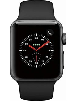 Watch Series 3 (GPS   Cellular, 38MM) - Space Gray Aluminum Case with Gray Sport Band (Renewed)