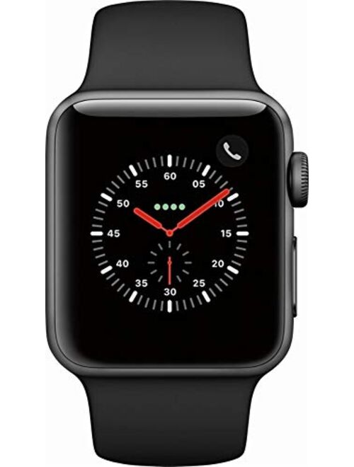 Apple Watch Series 3 (GPS + Cellular, 38MM) - Space Gray Aluminum Case with Gray Sport Band (Renewed)