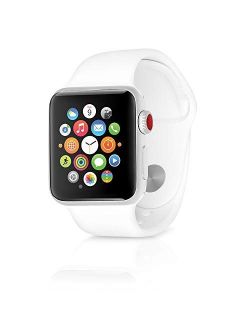 Watch Series 3 (GPS + Cellular, 42MM) - Silver Aluminum Case with White Sport Band (Renewed)