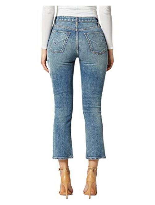 HUDSON Jeans Holly High-Rise Cropped Bootcut Jeans in Planetoid