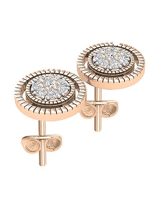 Dazzlingrock Collection 0.10 Carat (ctw) Round Lab Grown White Diamond Ladies Cluster Circle Stud Earrings 1/10 CT, Available in Metal 10K/14K/18K Gold & 925 Sterling Sil