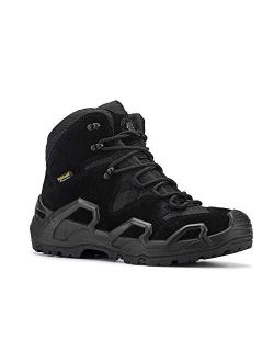 Walland Men 8 inch Combat Boots for men, Trekking Waterproof Rubber Outsole Backpacking Hiking Boots KS735-KS737
