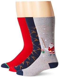 Mens Santa Icon 3-Pack Socks, Multi, One Size