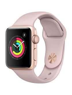 (Refurbished) Apple Watch Series 3 (GPS, 38MM) - Gold Aluminum Case with Pink Sand Sport Band
