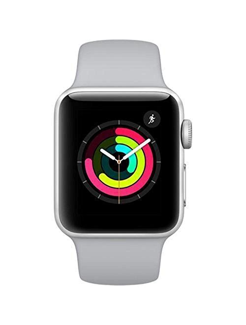 Apple Watch Series 3 (GPS, 38MM) - Silver Aluminum Case with Fog Sport Band (Renewed)