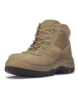 Work Boots for men, 6 Inch Steel Toe Work Boots, Comfortable Anti-Fatigue, No Slip Electrical-Hazard Work Boots, AK250