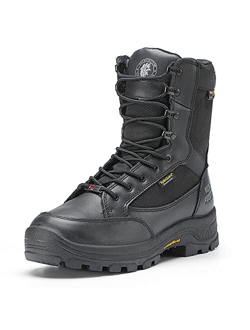 Rockrooster M.G.D.B Waterproof Military and Tactical Boots for men, 8 inch X-wide Soft toe, Comfortable Motorcycle Anti-Fatigue Boots