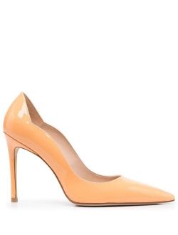 105mm patent-leather heeled pumps