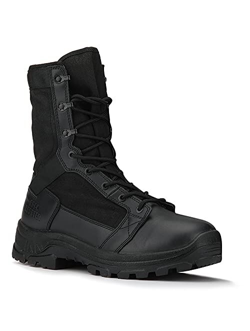 ROCKROOSTER M.G.D.B Military and Tactical Boots for men, 8 inch XX-wide Soft Toe, Comfort Anti-Fatigue Tech Combat Boots, Breathable, Quick Dry Outdoor Boots(AB5010, AB50