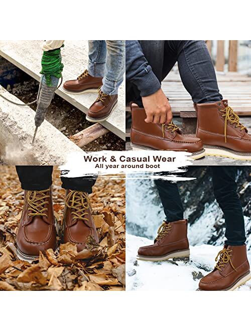 HANDPOINT Men's SureTrack 6" Leather Soft Toe Brown Work Boot 84994