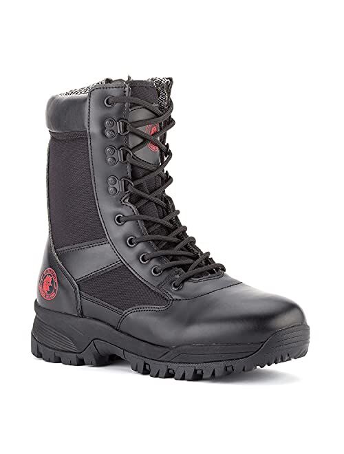 ROCKROOSTER VEGA Zipper Military and Tactical Boots for men, 8 inch Soft Toe, Anti-Fatigue Tech, Lightweight Breathable Boots (AB5317, AB5318)