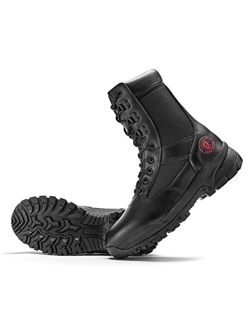 ROCKROOSTER VEGA - Men's military and Tactical Boots for men, 8 Inches Lightweight Combat Outdoor Rubber Outsole Boots