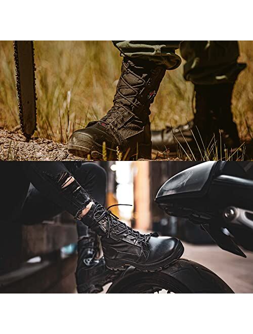 ROCKROOSTER Men‘s 8 inch Tactical Military Combat Swat Desert Boots Hiking BootsTrekking Backpacking Outdoor Work Boots