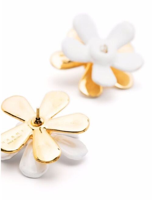 Marni White Daisy Stud Earrings
