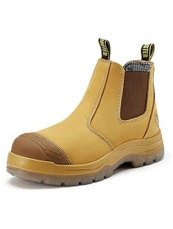 Men's 6Chelsea Steel Toe Water Resistant Work Boots Electric Hazard Puncture Risistant Sneaker Non Slip Industrial Construction Static Dissipative Work Safte