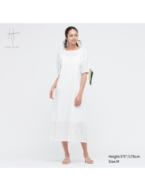 UNIQLO Textured Cotton Volume Sleeve Dress (Hana Tajima)