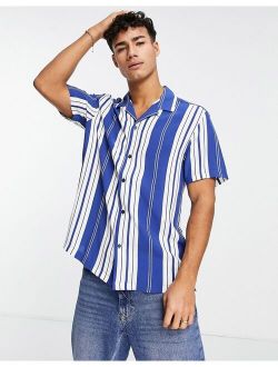 revere stripe shirt in blue and white