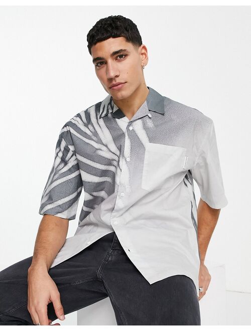 Topman shadow print shirt in gray