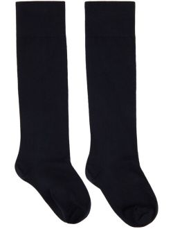Black Velvet Knee-High Socks For Women