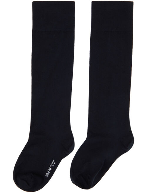 Wolford Black Velvet Knee-High Socks For Women