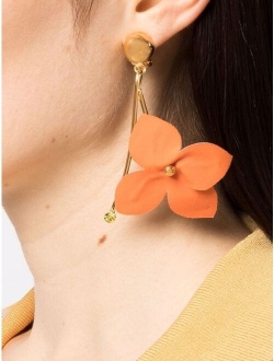 Gold & Blue Flower Clip-On Earrings