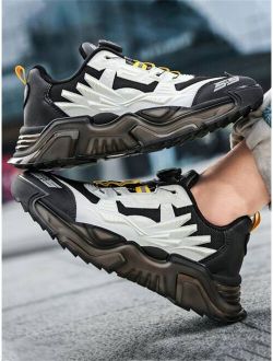 Men Color Block Lace-up Front Chunky Sneakers